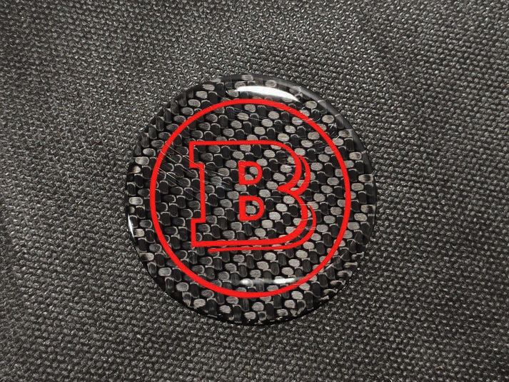 W463 Carbon Fiber Brabus Emblem Red Logo Badge 53mm for MercedesG Wagon
